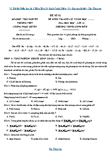 15 Đề thi Giữa học kì 2 Môn Hóa 10 Sách Cánh Diều - Có đáp án chi tiết