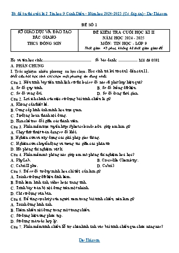 Bộ đề ôn thi cuối kì 2 Tin học 9 Cánh Diều - Năm học 2024-2025 (Có đáp án)