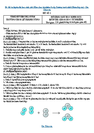 Bộ đề ôn luyện thi học sinh giỏi Khoa học tự nhiên 8 cấp Trường mới nhất (Kèm đáp án)