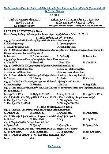 Bộ đề ôn thi cuối học kì 2 Lịch sử & Địa lí 9 sách Chân Trời Sáng Tạo 2025-2026 (Có lời giải chi tiết)