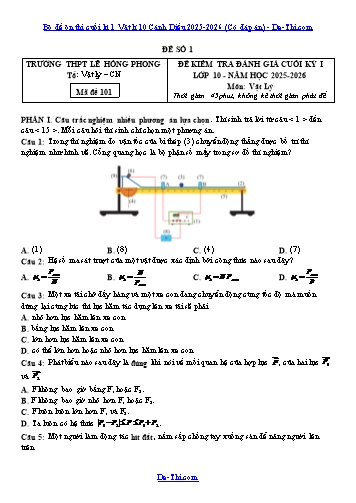 Bộ đề ôn thi cuối kì 1 Vật lí 10 Cánh Diều 2025-2026 (Có đáp án)
