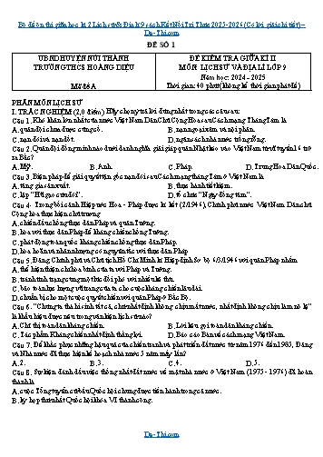 Bộ đề ôn thi giữa học kì 2 Lịch sử & Địa lí 9 sách Kết Nối Tri Thức 2025-2026 (Có lời giải chi tiết)