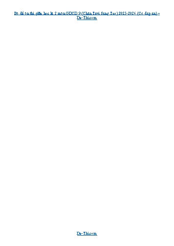 Bộ đề ôn thi giữa học kì 2 môn GDCD 9 (Chân Trời Sáng Tạo) 2025-2026 (Có đáp án)