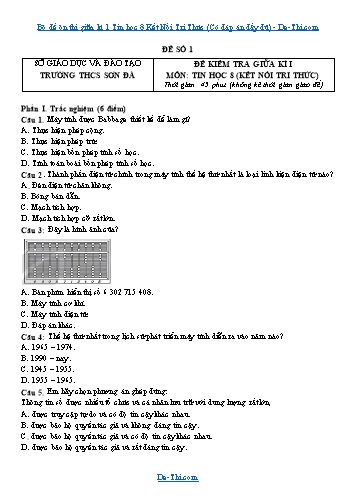 Bộ đề ôn thi giữa kì 1 Tin học 8 Kết Nối Tri Thức (Có đáp án đầy đủ)