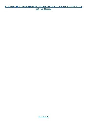 Bộ đề ôn thi giữa Kì 2 môn Ngữ văn 12 sách Chân Trời Sáng Tạo năm học 2025-2026 (Có đáp án)