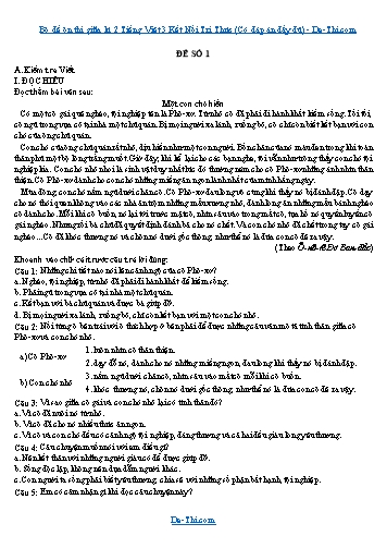 Bộ đề ôn thi giữa kì 2 Tiếng Việt 3 Kết Nối Tri Thức (Có đáp án đầy đủ)