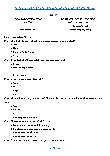 Bộ đề ôn thi giữa kì 2 Tin học 8 Cánh Diều (Có đáp án đầy đủ)