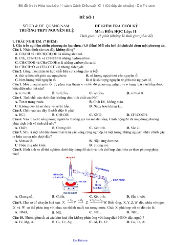 Bộ đề ôn thi Hóa học Lớp 11 sách Cánh Diều cuối Kì 1 (Có đáp án chuẩn)