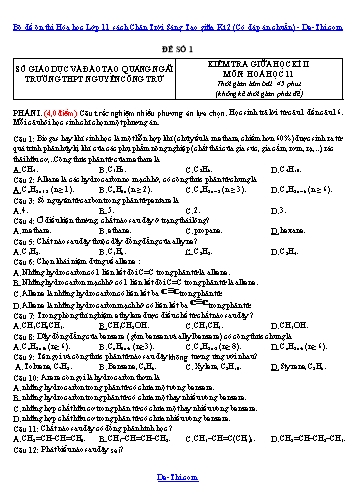 Bộ đề ôn thi Hóa học Lớp 11 sách Chân Trời Sáng Tạo giữa Kì 2 (Có đáp án chuẩn)