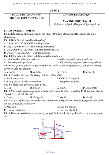 Bộ đề ôn thi Hóa học Lớp 11 sách Kết Nối Tri Thức cuối Kì 1 (Có đáp án chuẩn)