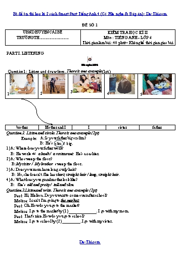 Bộ đề ôn thi học kì 2 sách Smart Start Tiếng Anh 4 (Có File nghe & Đáp án)