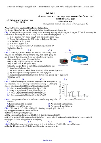 Bộ đề ôn thi Học sinh giỏi cấp Tỉnh môn Hóa học Lớp 10 (Có đầy đủ đáp án)