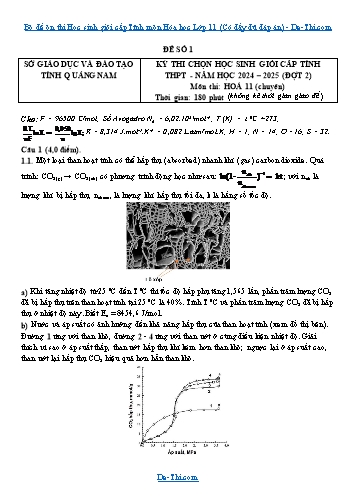 Bộ đề ôn thi Học sinh giỏi cấp Tỉnh môn Hóa học Lớp 11 (Có đầy đủ đáp án)