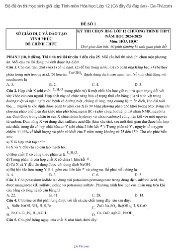 Bộ đề ôn thi Học sinh giỏi cấp Tỉnh môn Hóa học Lớp 12 (Có đầy đủ đáp án)