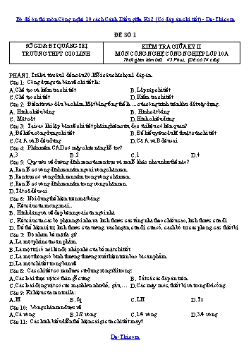 Bộ đề ôn thi môn Công nghệ 10 sách Cánh Diều giữa Kì 2 (Có đáp án chi tiết)