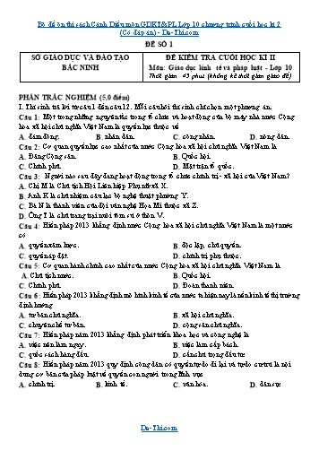 Bộ đề ôn thi sách Cánh Diều môn GDKT&PL Lớp 10 chương trình cuối học kì 2 (Có đáp án)