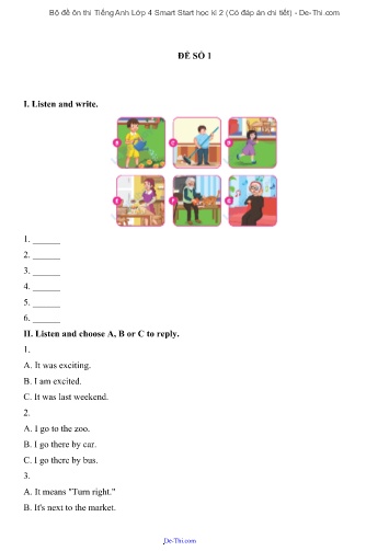 Bộ đề ôn thi Tiếng Anh Lớp 4 Smart Start học kì 2 (Có đáp án chi tiết)