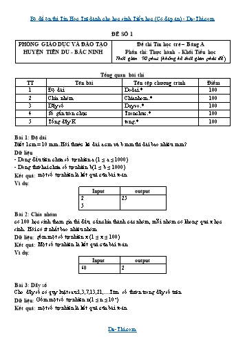 Bộ đề ôn thi Tin Học Trẻ dành cho học sinh Tiểu học (Có đáp án)