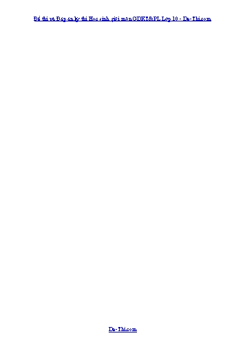 Đề thi và Đáp án kỳ thi Học sinh giỏi môn GDKT&PL Lớp 10