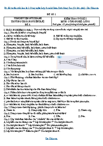 Bộ đề ôn thi cuối học kì 1 Công nghệ Lớp 8 sách Chân Trời Sáng Tạo (Có lời giải)