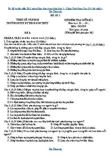 Bộ đề ôn thi giữa Kì 1 môn Giáo dục công dân Lớp 6 - Chân Trời Sáng Tạo (Có lời giải)