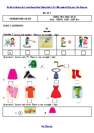 Bộ đề ôn thi học kì 2 sách Smart Start Tiếng Anh 3 (Có File nghe & Đáp án)