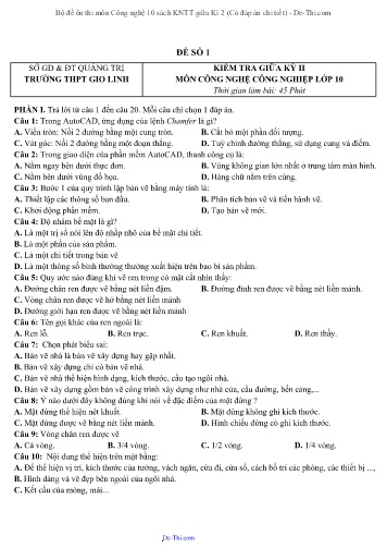 Bộ đề ôn thi môn Công nghệ 10 sách KNTT giữa Kì 2 (Có đáp án chi tiết)