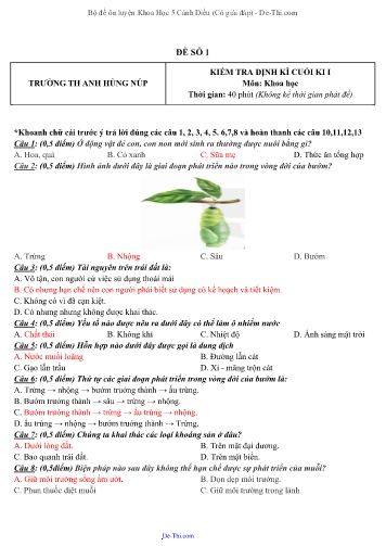Bộ đề ôn luyện Khoa Học 5 Cánh Diều (Có giải đáp)