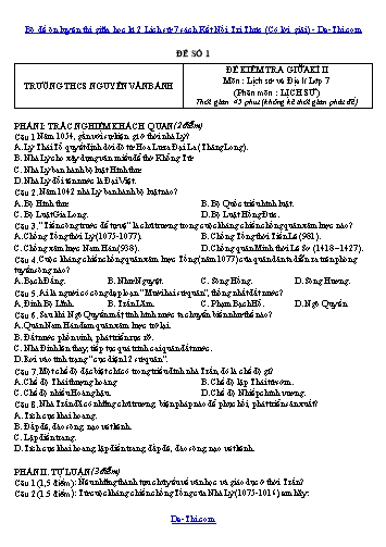 Bộ đề ôn luyện thi giữa học kì 2 Lịch sử 7 sách Kết Nối Tri Thức (Có lời giải)