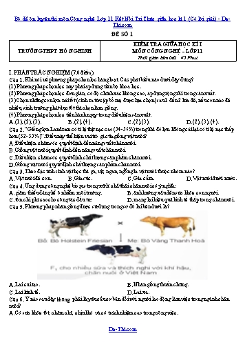 Bộ đề ôn luyện thi môn Công nghệ Lớp 11 Kết Nối Tri Thức giữa học kì 1 (Có lời giải)