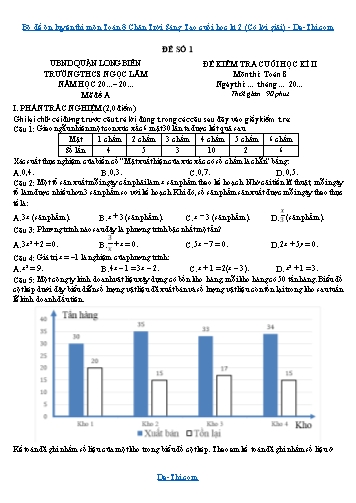 Bộ đề ôn luyện thi môn Toán 8 Chân Trời Sáng Tạo cuối học kì 2 (Có lời giải)