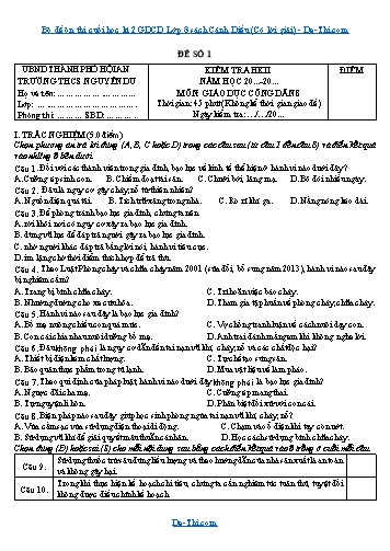 Bộ đề ôn thi cuối học kì 2 GDCD Lớp 8 sách Cánh Diều (Có lời giải)