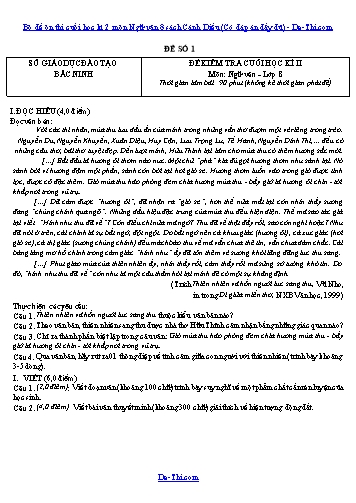 Bộ đề ôn thi cuối học kì 2 môn Ngữ văn 8 sách Cánh Diều (Có đáp án đầy đủ)
