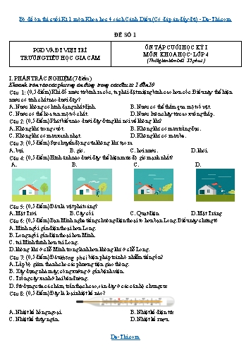 Bộ đề ôn thi cuối Kì 1 môn Khoa học 4 sách Cánh Diều (Có đáp án đầy đủ)