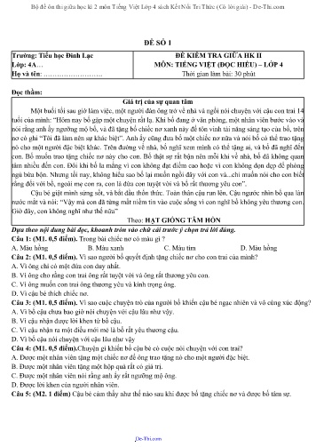 Bộ đề ôn thi giữa học kì 2 môn Tiếng Việt Lớp 4 sách Kết Nối Tri Thức (Có lời giải)