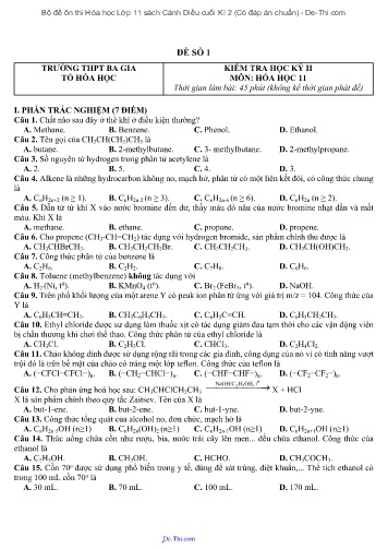 Bộ đề ôn thi Hóa học Lớp 11 sách Cánh Diều cuối Kì 2 (Có đáp án chuẩn)