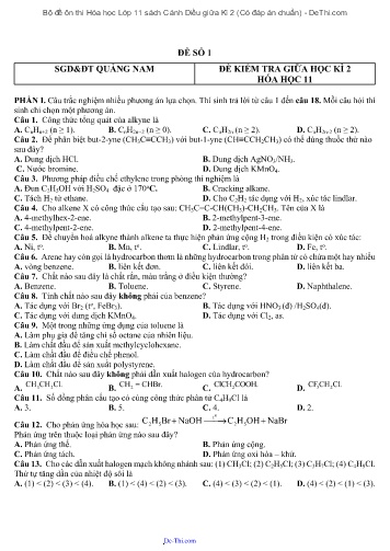Bộ đề ôn thi Hóa học Lớp 11 sách Cánh Diều giữa Kì 2 (Có đáp án chuẩn)