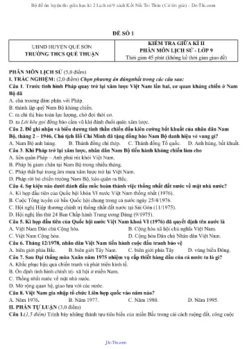 Bộ đề ôn luyện thi giữa học kì 2 Lịch sử 9 sách Kết Nối Tri Thức (Có lời giải)