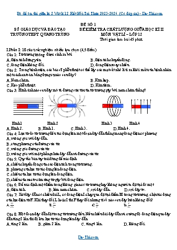 Bộ đề ôn thi giữa kì 2 Vật lí 12 Kết Nối Tri Thức 2025-2026 (Có đáp án)