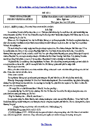 Bộ đề ôn thi khảo sát Lớp 9 môn Ngữ văn (Có lời giải)