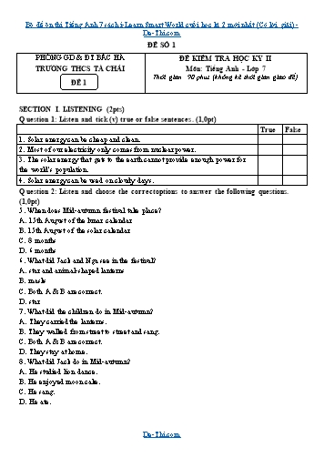 Bộ đề ôn thi Tiếng Anh 7 sách i-Learn Smart World cuối học kì 2 mới nhất (Có lời giải)