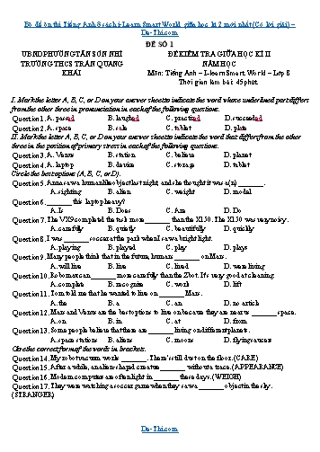Bộ đề ôn thi Tiếng Anh 8 sách i-Learn Smart World giữa học kì 2 mới nhất (Có lời giải)