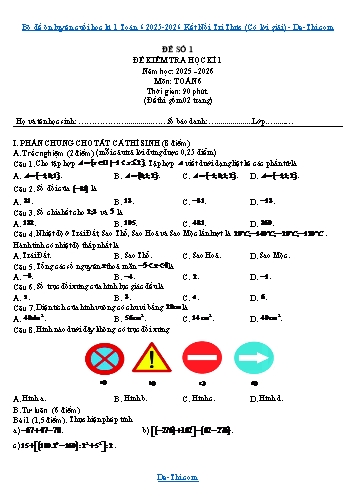 Bộ đề ôn luyện cuối học kì 1 Toán 6 2025-2026 Kết Nối Tri Thức (Có lời giải)