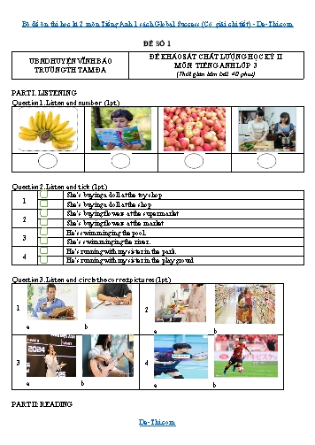 Bộ đề ôn thi học kì 2 môn Tiếng Anh 1 sách Global Success (Có giải chi tiết)