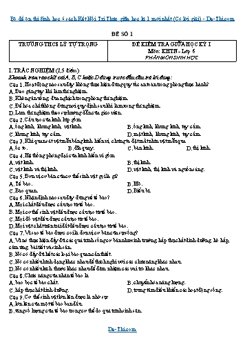 Bộ đề ôn thi Sinh học 6 sách Kết Nối Tri Thức giữa học kì 1 mới nhất (Có lời giải)