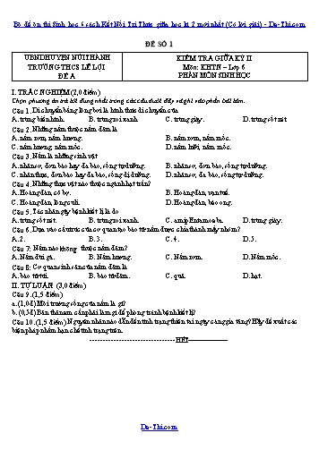 Bộ đề ôn thi Sinh học 6 sách Kết Nối Tri Thức giữa học kì 2 mới nhất (Có lời giải)