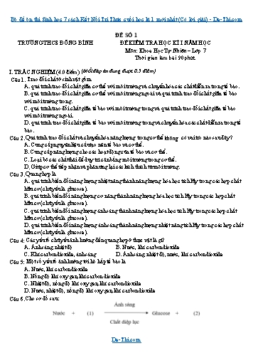 Bộ đề ôn thi Sinh học 7 sách Kết Nối Tri Thức cuối học kì 1 mới nhất (Có lời giải)