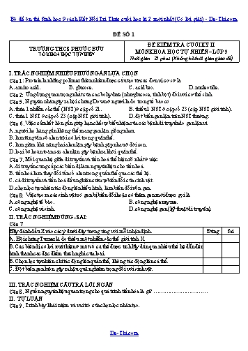 Bộ đề ôn thi Sinh học 9 sách Kết Nối Tri Thức cuối học kì 2 mới nhất (Có lời giải)