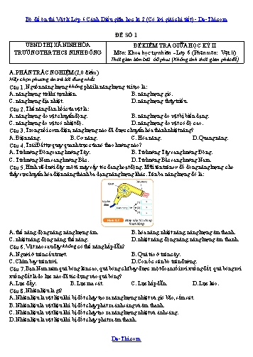 Bộ đề ôn thi Vật lí Lớp 6 Cánh Diều giữa học kì 2 (Có lời giải chi tiết)