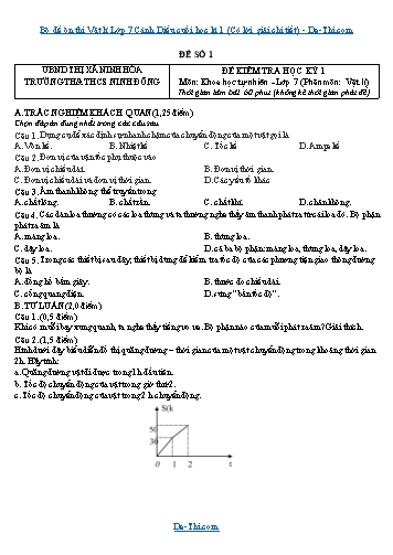 Bộ đề ôn thi Vật lí Lớp 7 Cánh Diều cuối học kì 1 (Có lời giải chi tiết)